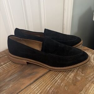 Susina Shoes Womens 8 M Black Suede Loafers Kellen Almond Toe Slip On